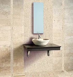 Mosaic tile, Color beige, Natural stone, 26x26 cm, Finish matte